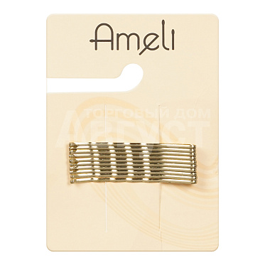 Невидимка для волос Ameli WHB23922-1 4,7 см, золото, 10 шт