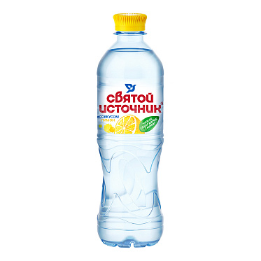 Вода негазированная Святой источник Лимон, пластиковая бутылка, 0,5 л