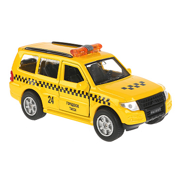 Машина 256365 Технопарк Mitsubishi Pajero Такси, инерционная, 12 см, металл