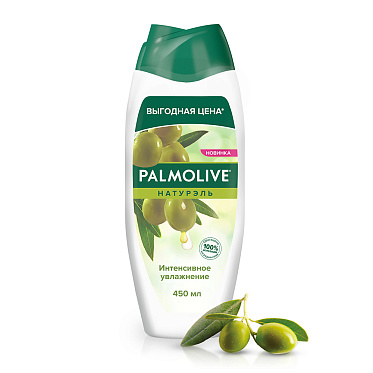 Крем-гель для душа Palmolive Натурэль Интенсивное увлажнение Экстракт оливы с увлажняющим молочком, женский, 450 мл