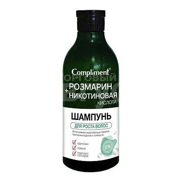 Шампунь для волос Compliment Розмарин + Никотиновая кислота для роста волос, 400 мл
