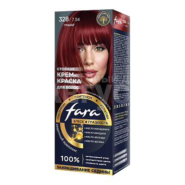 Крем-краска для волос Fara NC тон 328/7.54, гранат
