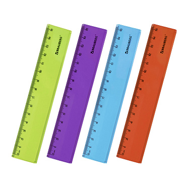 Линейка Brauberg 210765 Fruity, тонированная, 15 см, пластик, ассорти