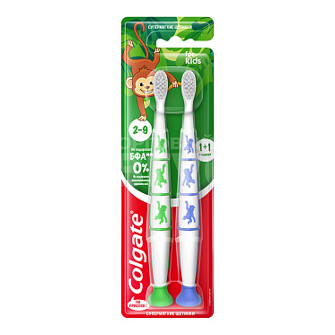 Зубная щетка детская Colgate Для детей 2-9 лет (1+1) супермякие