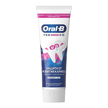 Зубная паста Oral-B Junior от 6 до 12 лет, мягкий вкус, 75 мл