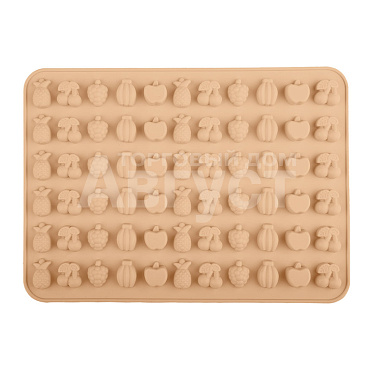 Форма для льда Mallony 107660 Perfetto, фигурная, 66 ячеек 21*15*0,8 см, силикон, бежевый