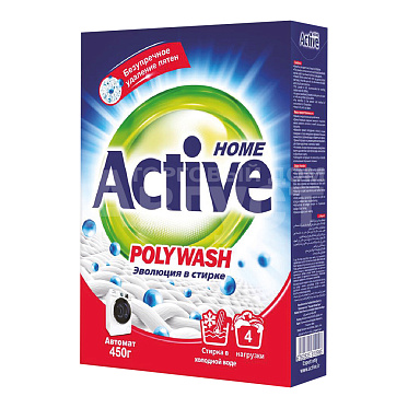 Стиральный порошок Active Poly Wash Polymer Enzyme - технология холодной стирки, 450 г