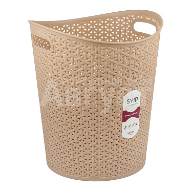 Корзина для бумаг Nature SV4080КФ пластиковая с ручками, кофе, 13 л