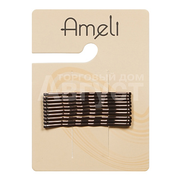 Невидимка для волос Ameli WHB23922-3 4,7 см, коричневый, 10 шт