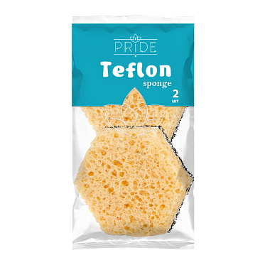 Губка для мытья посуды гх047 PRIDE хозяйственная шестигранник Teflon, 2 шт
