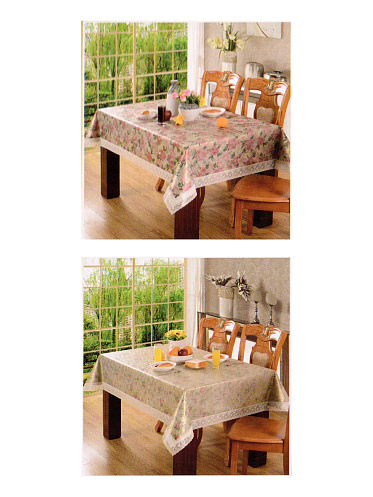Скатерть SKS-07 с цветами 152*152 см, полиэстер, в ассортименте