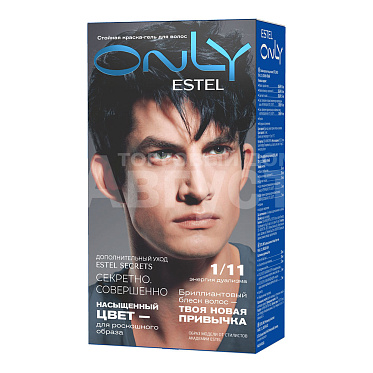 Стойкая краска-гель для волос Estel Only тон 1/11, иссиня-черный