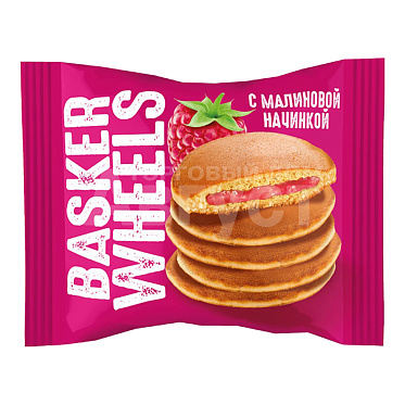 Пирожное Basker Wheels панкейк с малиновой начинкой, 36 г