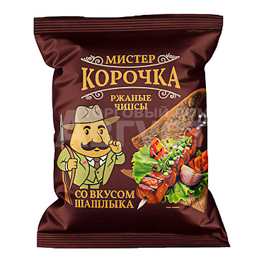 Чипсы MultiChips Мистер Корочка, ржаные, со вкусом шашлыка, 70 г
