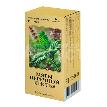 Бад Мяты перечной листья 1,5г, 20 пакетов