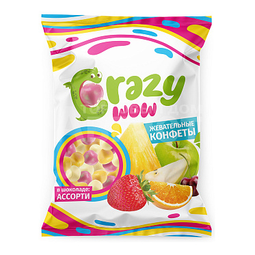 Жевательная конфета CRAZYWOW в шоколаде, 35 г