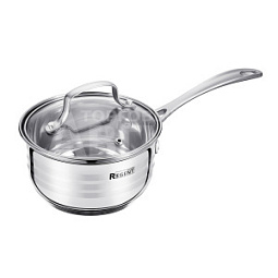 Ковш Linea CINTURA 93-CIN-01 со стеклянной крышкой 14*8 см, нержавеющая сталь, стекло, 1,2 л