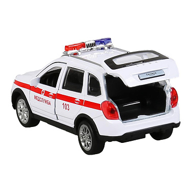 Машина GRANTACRS-12SLAMB-WH Технопарк Lada Granta Cross Скорая, инерционная, 12 см, металл