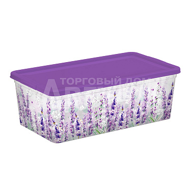 Ящик для хранения 435114400 с крышкой Lavender 5,5 л, пластик, прозрачный