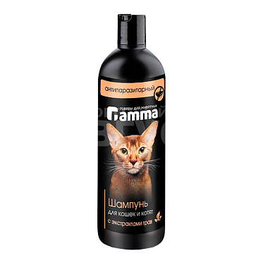 Шампунь для животных Gamma для кошек и котят 20592004 антипаразитарный, с экстрактом сосны, 250 мл