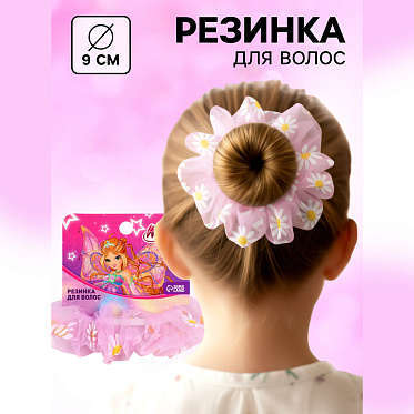 Резинка для волос 10894782 Ромашка, сиреневая, 1 шт