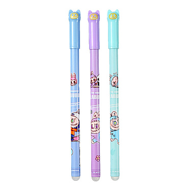 Ручка гелевая M-5857-70 пиши-стирай, Зубастик, 0,38 мм, синий
