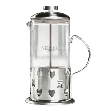 Чайник-пресс Vertex 8102-VS French Press, стеклянная колба, нержавеющий, 600 мл