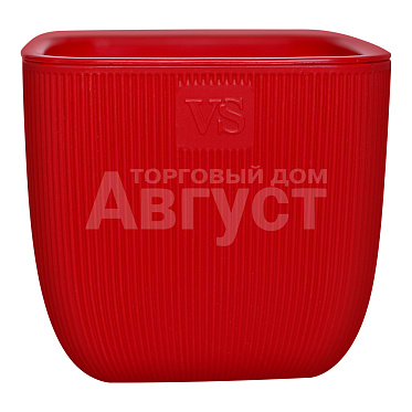 Кашпо VipSet AMF-1,95-10 Фабио с дренажной системой, пластик, красный, 1,95 л