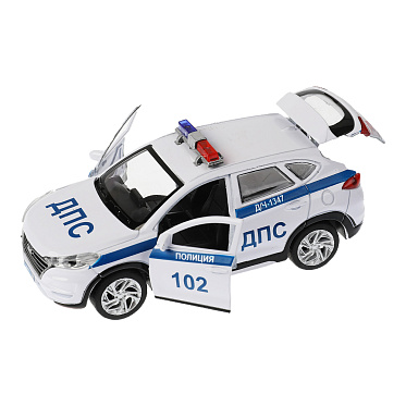 Машина TUCSON-12POL-WH Технопарк инерционная, Hyundai Tucson Полиция, 12 см, металл, в ассортименте