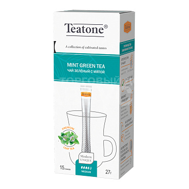 Чай черный Teatone зеленый с ароматом мяты, 1 пакетик, 1,8 г