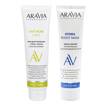 Набор ARAVIA Laboratories (маска-филлер 100мл + крем для умывания 100мл)