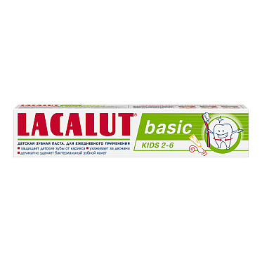 Зубная паста Lacalut детская basic kids 2 - 6 лет, 60 г