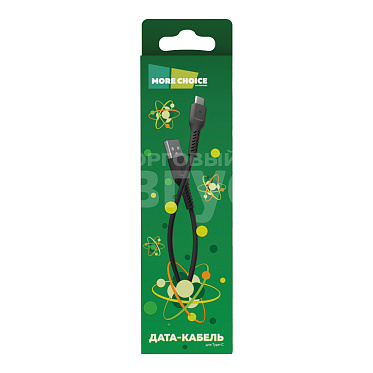 Дата-кабель для зарядки MoreChoice K16a USB 2.0A для Type-C 2,0 А, черный, 1 м