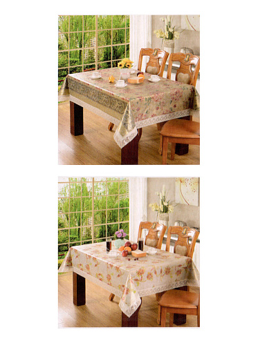 Скатерть SKS-07 с цветами 152*152 см, полиэстер, в ассортименте