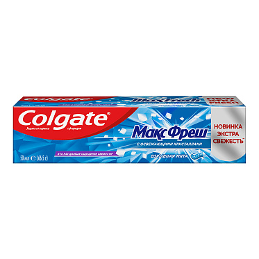 Зубная паста Colgate Макс Фреш с освежающими кристаллами, взрывная мята, 50 мл