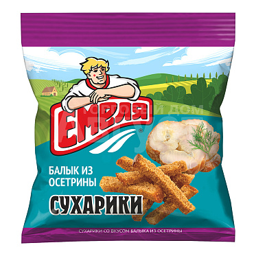 Сухарики Емеля со вкусом балыка из осетрины, 40 г