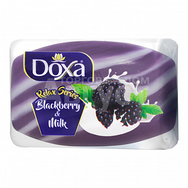 Мыло туалетное DOXA RELAX Ежевика-молоко, глицериновое, двухцветное, 80 г