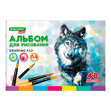 Альбом для рисования Brauberg 106683 Зверята, 2 дизайна, А4 200*285 мм, 40 листов