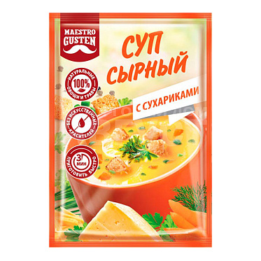Суп Maestro Gusten Сырный с сухариками, 16 г