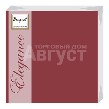 Салфетки бумажные Bouquet Elegance Colour 2-х слойные, 33 см, бордовые, 20 листов