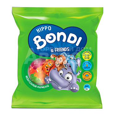 Мармелад жевательный Hippo bondi & friends с соком ягод и фруктов, 30 г