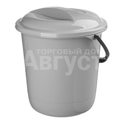 Ведро Etna с крышкой, пластиковое, серый, 10 л