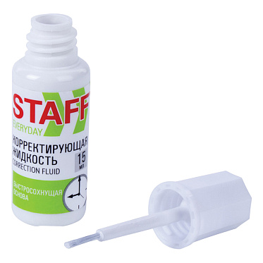 Штрих с кисточкой Staff 229398 Everyday быстросохнущая, спиртовая, белый, 15 мл