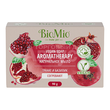 Мыло натуральное веганское BioMio BIO-SOAP гранат и базилик, 90 г