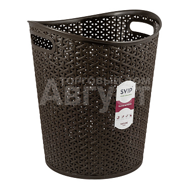 Корзина для бумаг Nature SV4080ВНГ пластиковая с ручками, венге, 13 л
