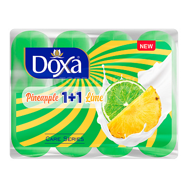Мыло туалетное DOXA 1 + 1 Лайм и Ананас 80 г, 4 шт