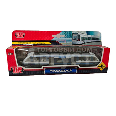 Машина 1079WB-R (144) Технопарк Трамвай, в коробке, 16,5 см, металл