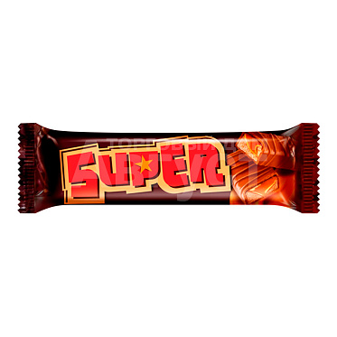 Шоколадный батончик SUPER с нугой и мягкой каремлью, 40 г