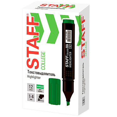Текстовыделитель Staff 151498 College STICK HL-497 линия 1-4 мм, зеленый