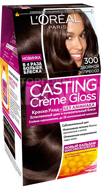 Краска для волос L'Oreal Casting Creme Gloss без аммиака тон 300, двойной эспрессо